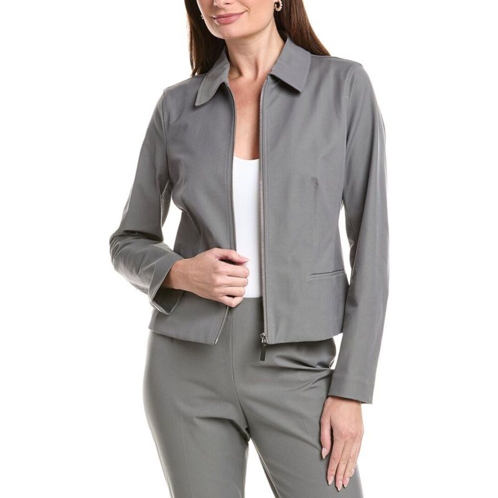 Lafayette 148 New York Womens Zip Front Tailored Jacket